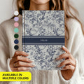 Personalized Floral Blue Journal – Custom Name Notebook for Bridesmaids, Wedding Gifts & Daily Journaling