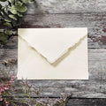 Ivory Handmade Paper Envelope | Deckle Edge Envelope made from Recycled Cotton Rag Paper
