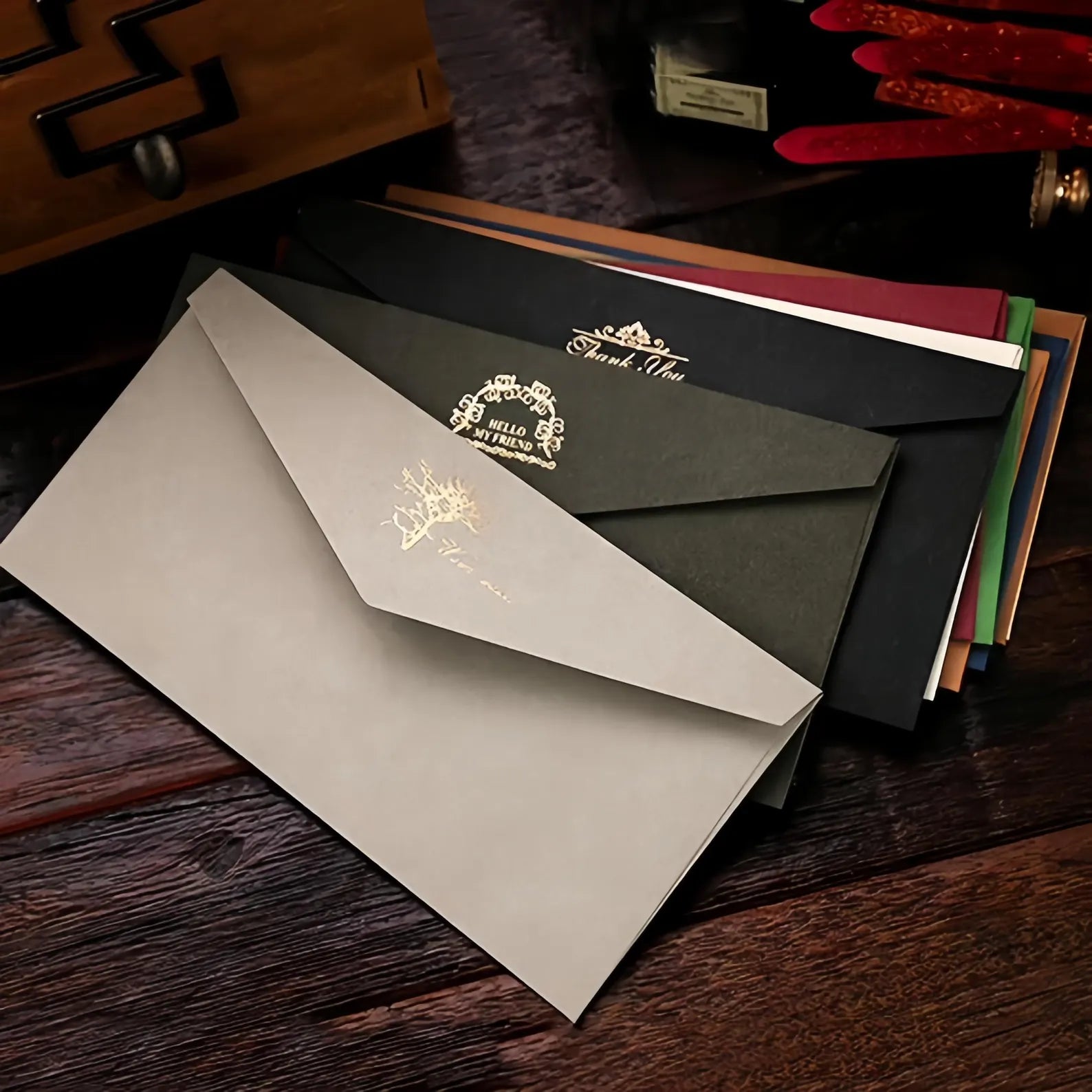 Personalized Watercolor Letter Paper and Envelope Set, Artistic Stationery, Custom Logo Stationery
