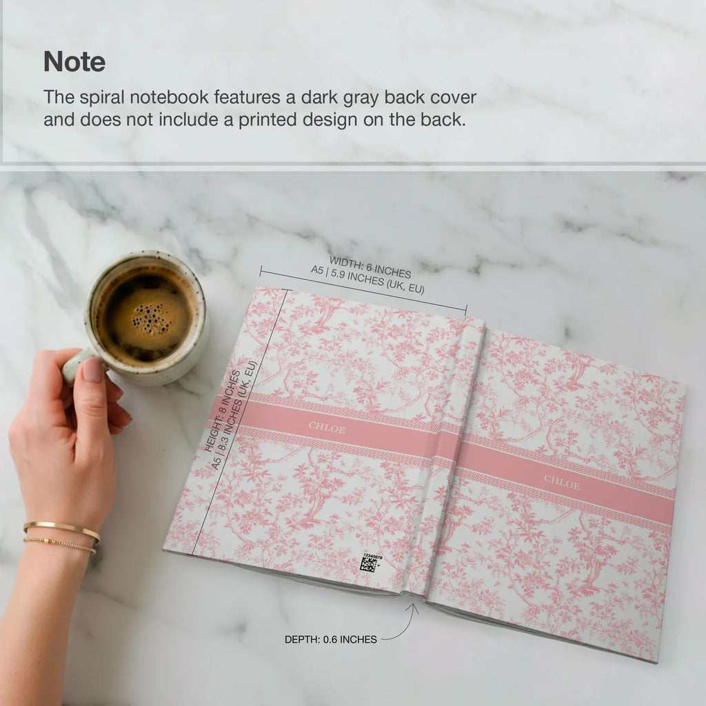 Personalized Floral Blue Journal – Custom Name Notebook for Bridesmaids, Wedding Gifts & Daily Journaling
