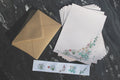 Spring Flowers Stationery Set, Watercolor Woodland Art, Recycled Paper Writing Sheets