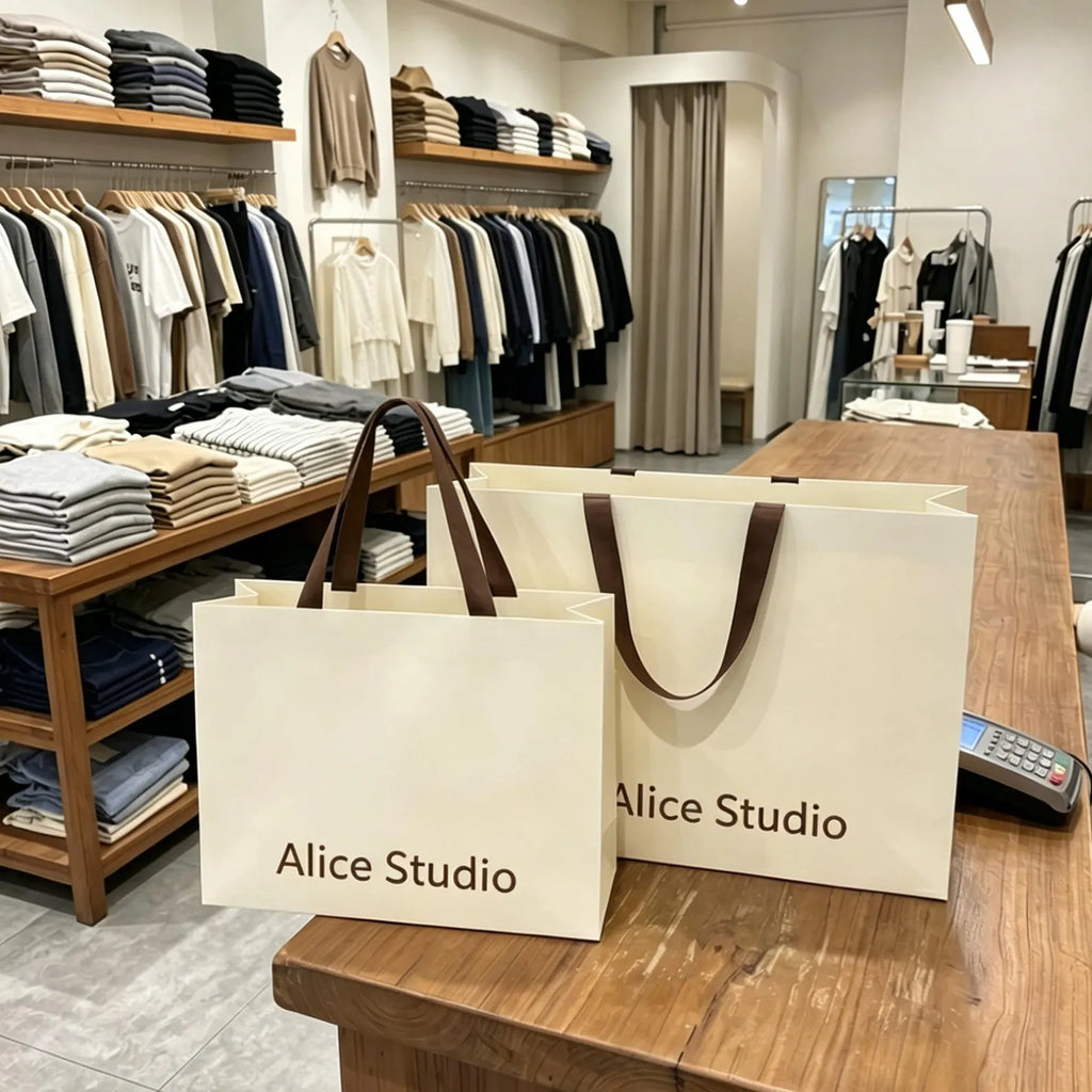 Personalized Branded Gift Bags with Satin Ribbon, Wholesale Luxury Shopping Bags Bulk, Premium Packaging for Boutique Jewelery
