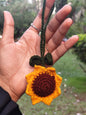 🌻 Handmade Crochet Sunflower Keychain
