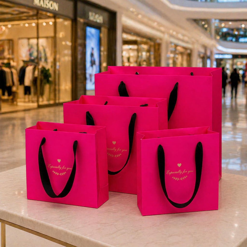 Custom Logo Paper Bags, Luxury Boutique Shopping Bags, Branded Packaging for Small Business, Retail Shopping Bags