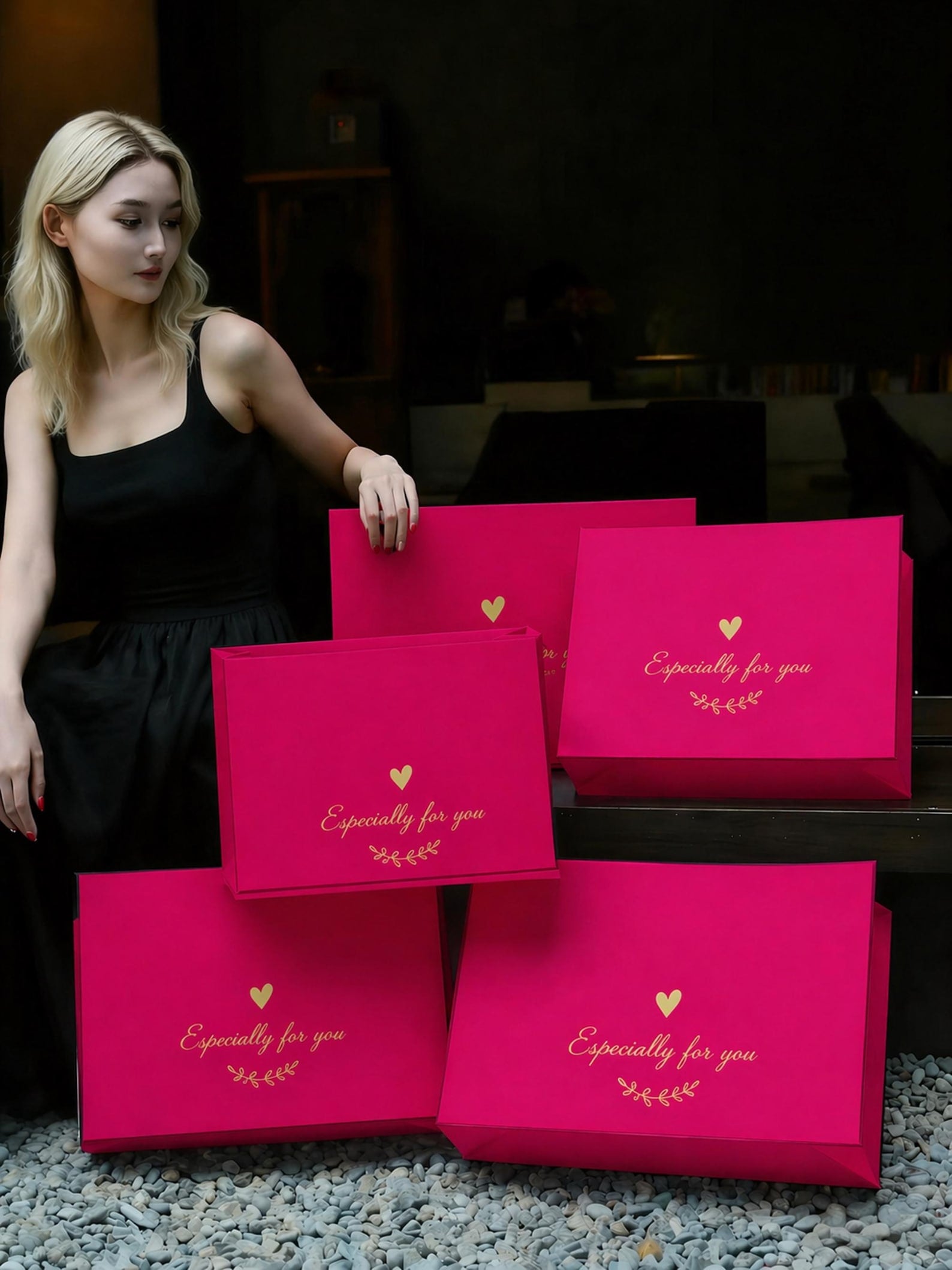 Custom Logo Paper Bags, Luxury Boutique Shopping Bags, Branded Packaging for Small Business, Retail Shopping Bags