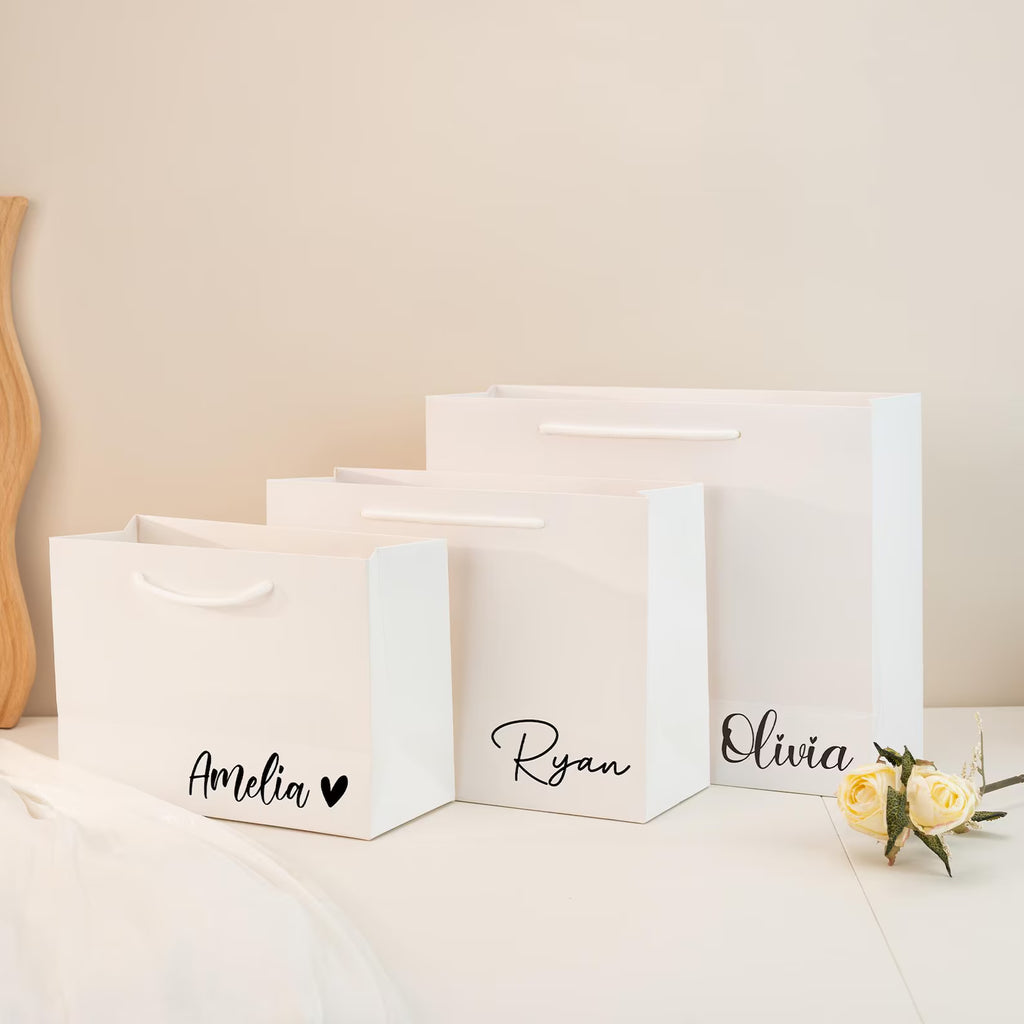 Personalized Bridesmaid Gift Bags, Wedding Gift Bags, Bridal Party Gift Bags, Bachelorette Party Bags, Thank You Gift Bag, Elegant Gift Bags