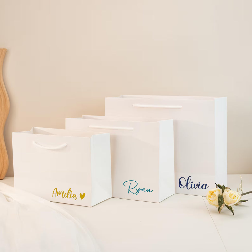 Personalized Bridesmaid Gift Bags, Wedding Gift Bags, Bridal Party Gift Bags, Bachelorette Party Bags, Thank You Gift Bag, Elegant Gift Bags