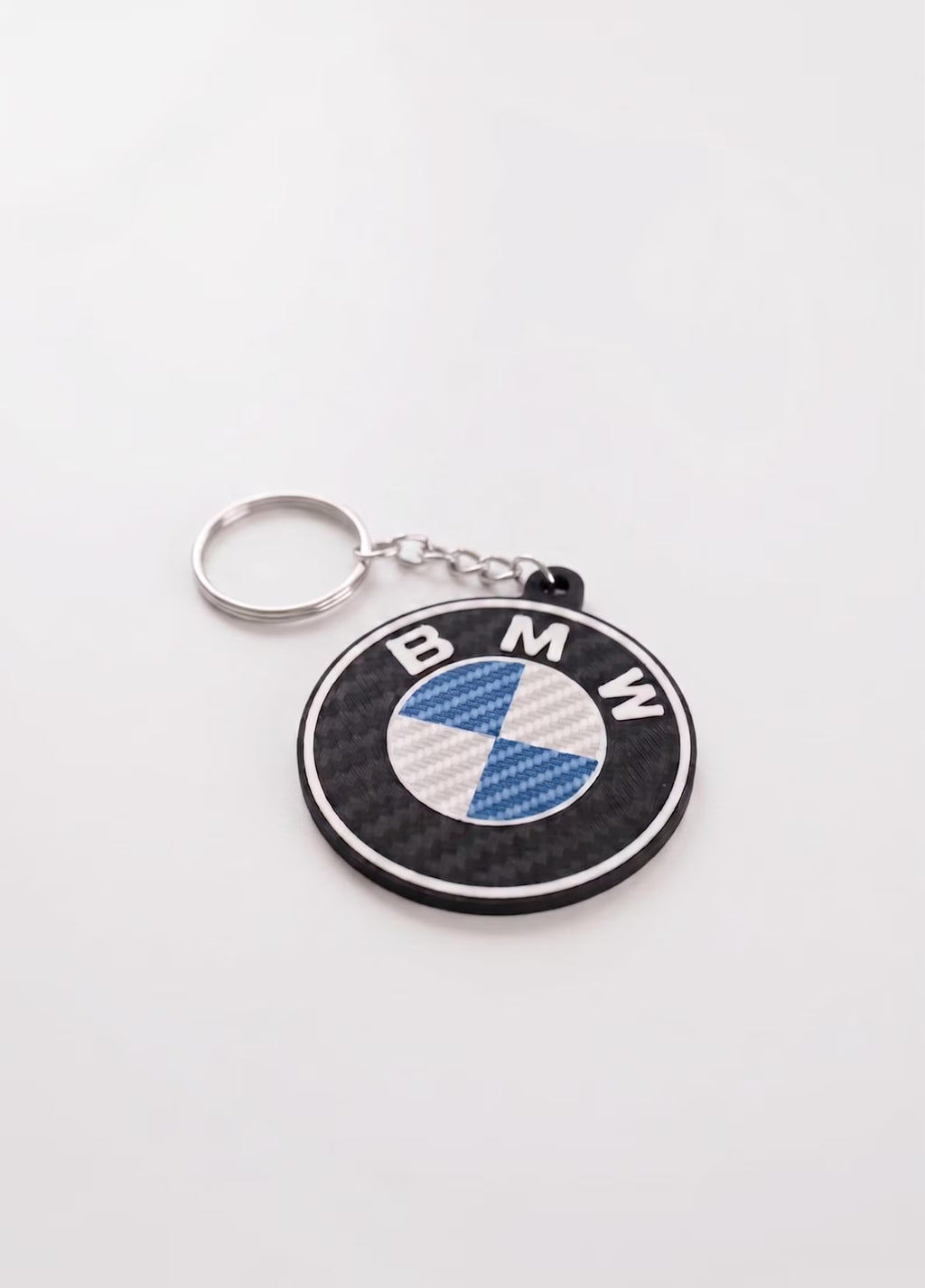 BMW Carbon Fiber Style Metal Keychain – Premium Luxury Car Key Accessory