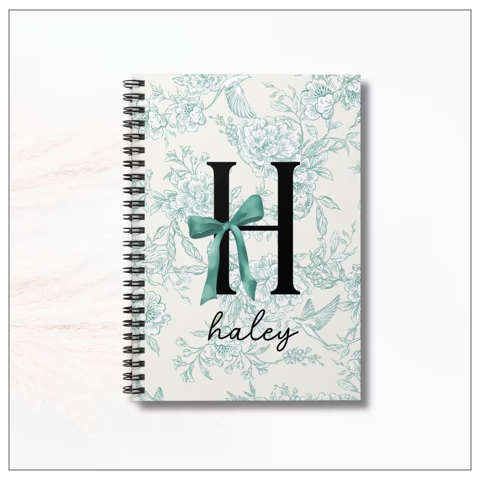 Personalized Floral Monogram Journal – Elegant Lined Notebook for Writing, Planning & Daily Notes