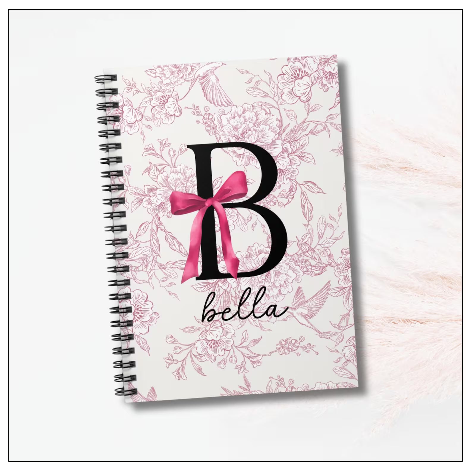 Personalized Floral Monogram Journal – Elegant Lined Notebook for Writing, Planning & Daily Notes