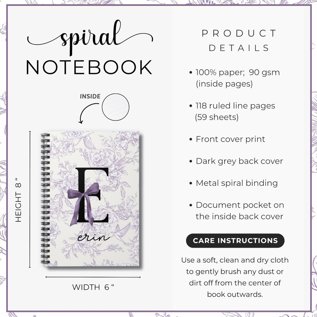 Personalized Floral Monogram Journal – Elegant Lined Notebook for Writing, Planning & Daily Notes