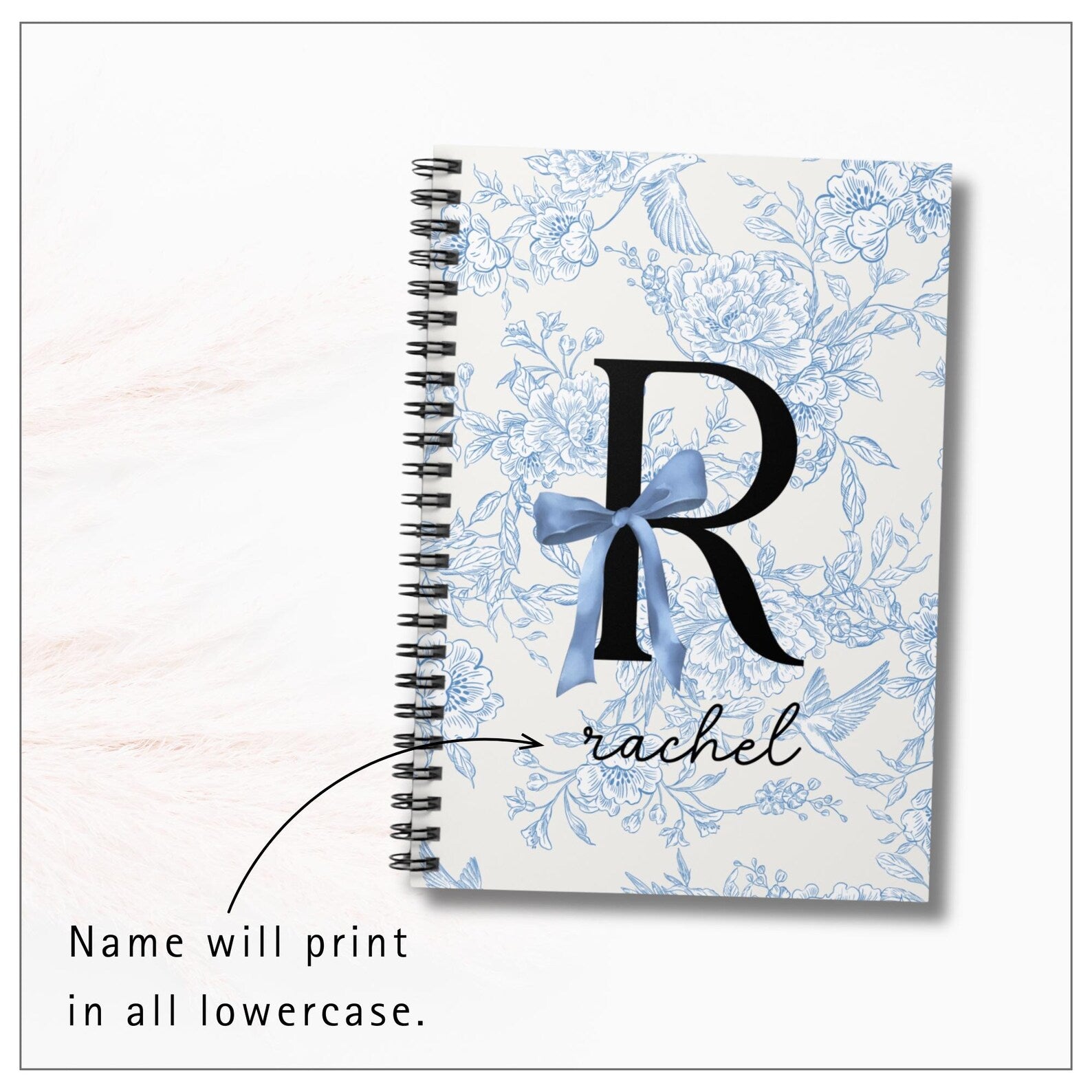 Personalized Floral Monogram Journal – Elegant Lined Notebook for Writing, Planning & Daily Notes