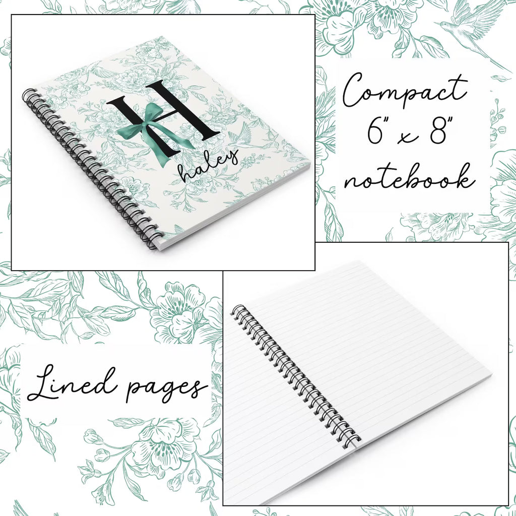Personalized Floral Monogram Journal – Elegant Lined Notebook for Writing, Planning & Daily Notes
