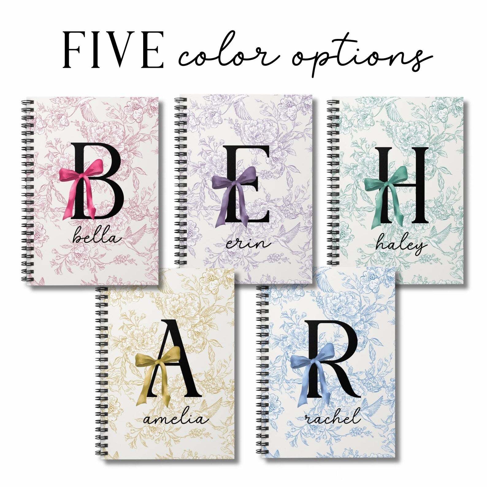 Personalized Floral Monogram Journal – Elegant Lined Notebook for Writing, Planning & Daily Notes