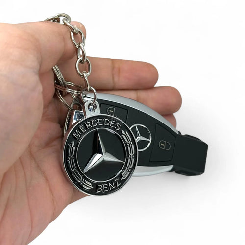 Black Mercedes Benz AMG, Solid Wreath, Double Sided Key Ring / Key Chain - Perfect Accessory and Gift for Mercedes owners