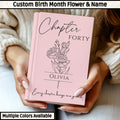 Personalized Milestone Birthday Journal – Custom Name & Birth Flower Notebook for Special Celebrations