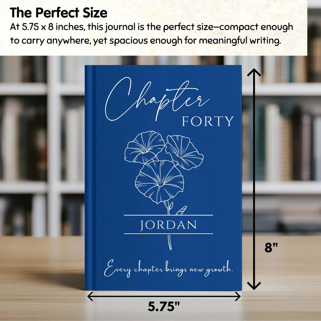 Personalized Milestone Birthday Journal – Custom Name & Birth Flower Notebook for Special Celebrations