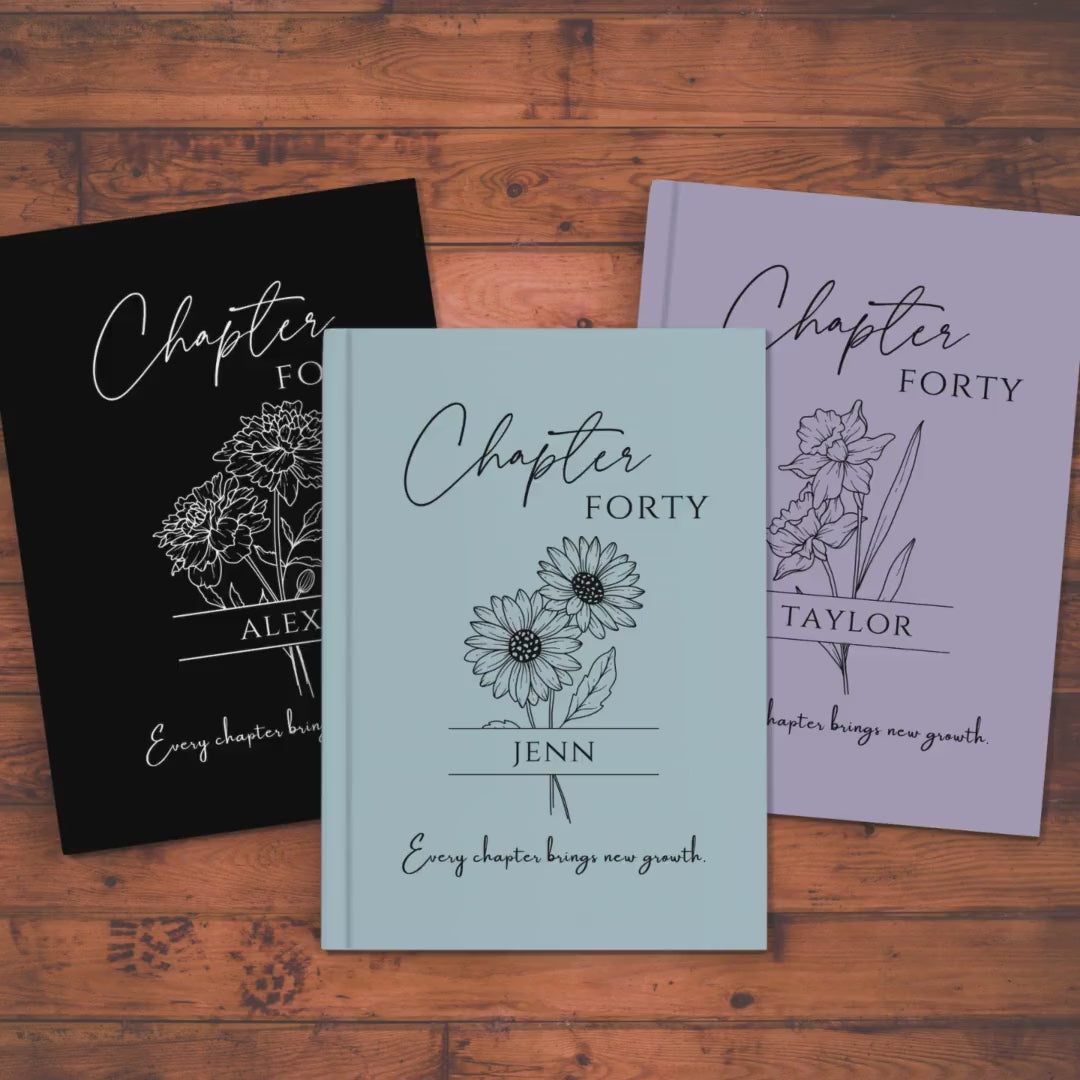 Personalized Milestone Birthday Journal – Custom Name & Birth Flower Notebook for Special Celebrations