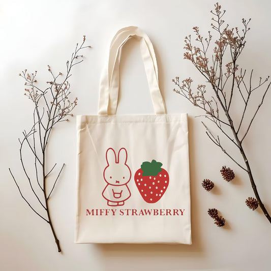 Miffy Strawberry Keychain – Cute Cartoon Bunny Charm for Keys, Bags & Accessories