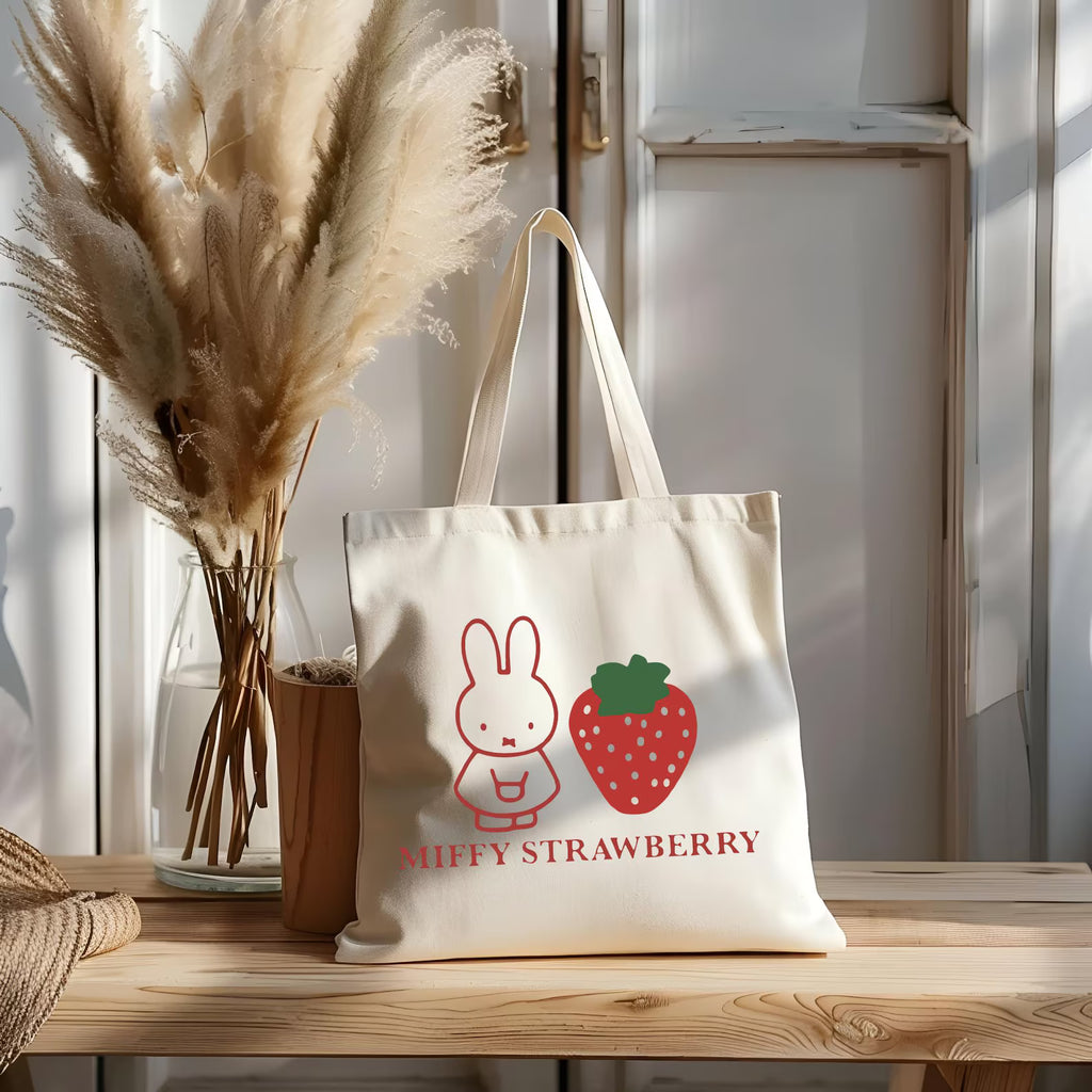 Miffy Strawberry Keychain – Cute Cartoon Bunny Charm for Keys, Bags & Accessories